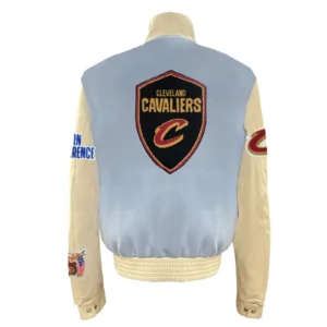 Cleveland Cavaliers Baby Blue and Cream Wool Varsity Jacket 1