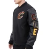 Cleveland Cavaliers Classic Black Wool and Leather Varsity Jacket 2