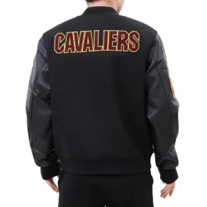 Cleveland Cavaliers Classic Black Wool and Leather Varsity Jacket 3