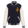 Cleveland Cavaliers Navy Blue Two Tone Wool Varsity Jacket