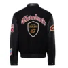 Cleveland Cavaliers Old English Black Wool and Leather Varsity Jacket 1