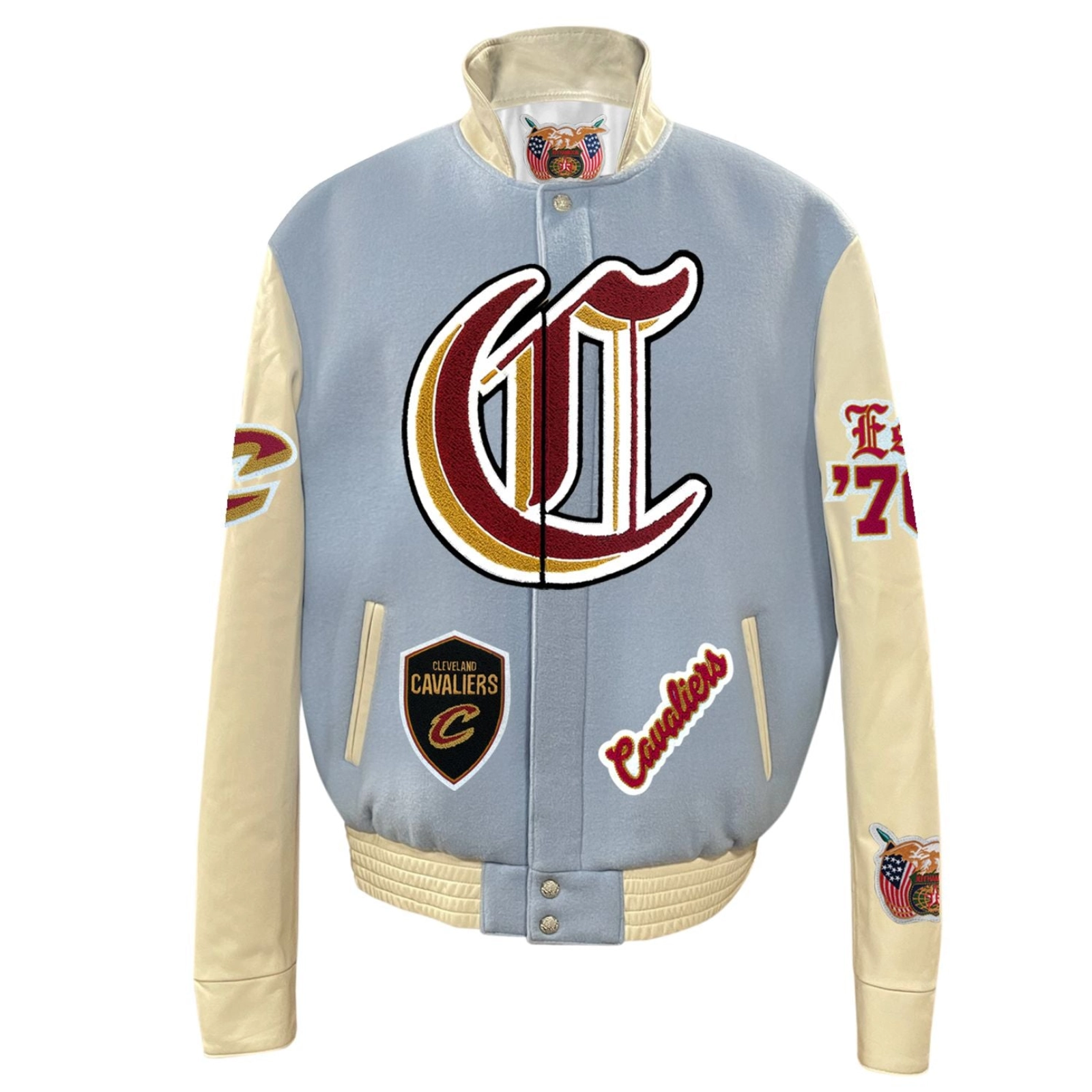 Cleveland Cavaliers Old English Blue Wool Varsity Jacket