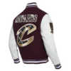 Cleveland Cavaliers Pro Prep Maroon and White Wool & Leather Varsity Jacket 2