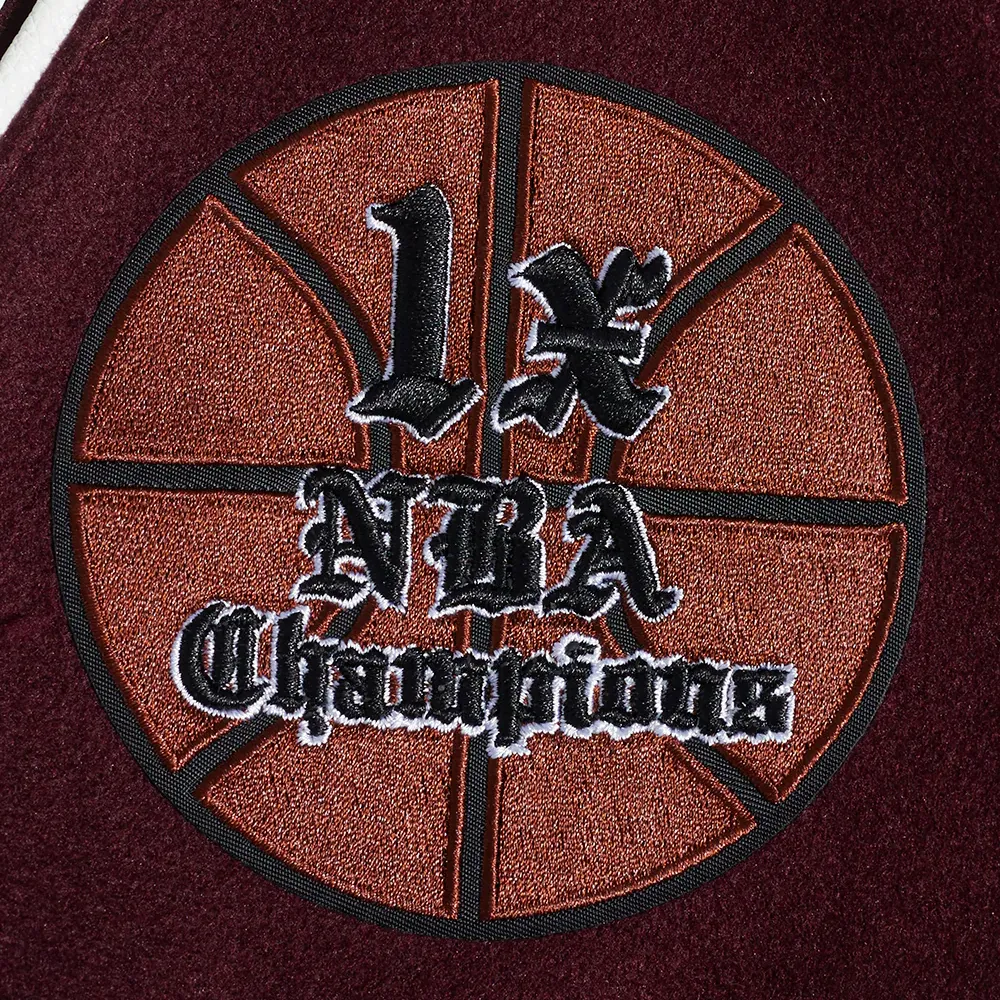 Cleveland Cavaliers Pro Prep Maroon and White Wool & Leather Varsity Jacket 4