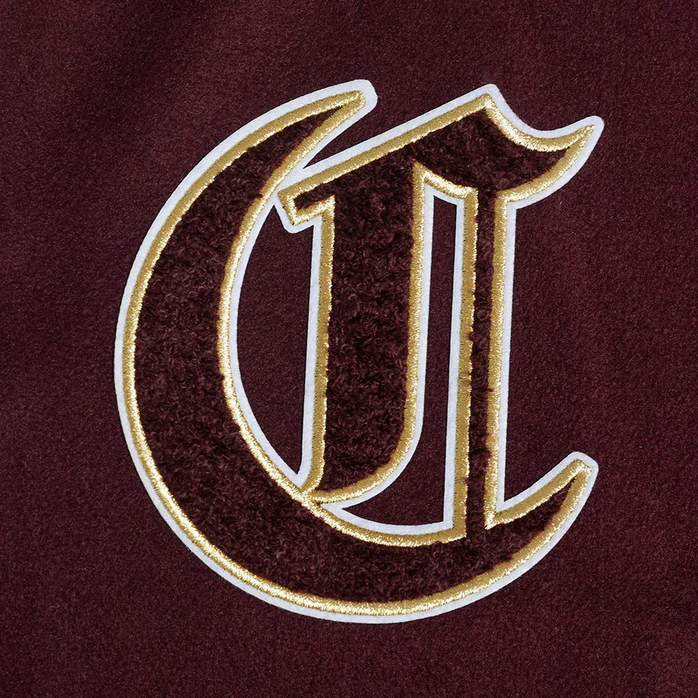 Cleveland Cavaliers Pro Prep Maroon and White Wool & Leather Varsity Jacket 5