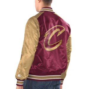 Cleveland Cavaliers Renegade Maroon and Gold Varsity Jacket 1