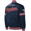 Cleveland Guardians Navy Midfield Full-Snap Satin Varsity Jacket 1