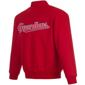 Cleveland Guardians One Color Polyester Red Varsity Jacket 1