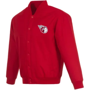 Cleveland Guardians One Color Polyester Red Varsity Jacket