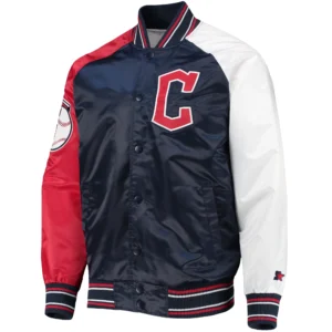 Cleveland Guardians Reliever Full-Snap Satin Varsity Jacket