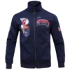 Cleveland Guardians Stand Up Collar Full-Zip Navy Varsity Jacket