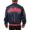 Cleveland Indians Baseball Team Players Full Leather Varsity Jacket 1