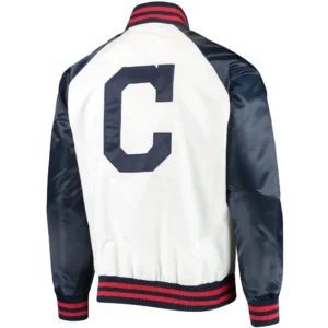 Cleveland Indians Clean-Up Hitter Full-Snap Satin Varsity Jacket 1