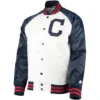 Cleveland Indians Clean-Up Hitter Full-Snap Satin Varsity Jacket