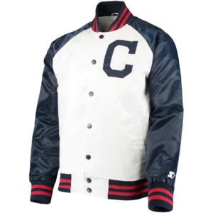 Cleveland Indians Clean-Up Hitter Full-Snap Satin Varsity Jacket