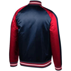 Cleveland Indians Color Block Full-Snap Satin Varsity Jacket 1