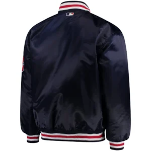 Cleveland Indians Majestic Big & Tall Full-Snap Satin Varsity Jacket 2
