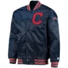 Cleveland Indians The Diamond Full-Snap Satin Varsity Navy Jacket