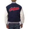 Cleveland Indians Two Tone Wool & Faux Leather Varsity Jacket 1