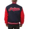 Cleveland Indians Two Tone Wool Varsity Jacket Navy & Red 1