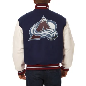 Colorado Avalanche Navy Blue Wool Varsity Jacket 1