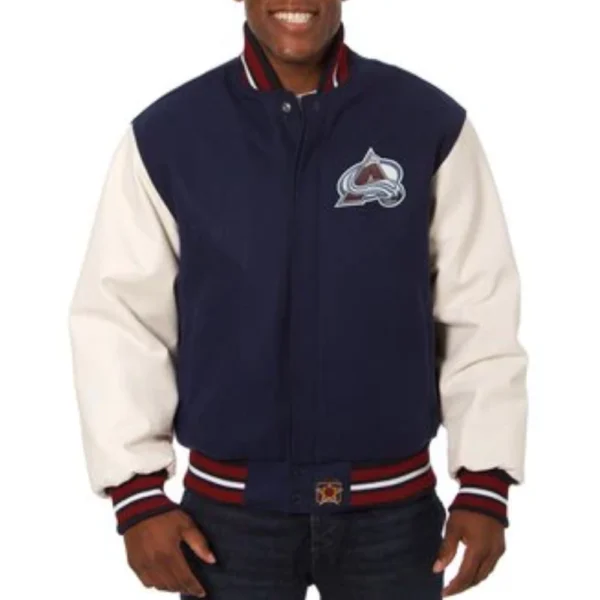Colorado Avalanche Navy Blue Wool Varsity Jacket
