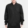 Colorado Rockies Neutral Full-Zip Black Satin Varsity Jacket
