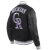 Colorado Rockies Retro Classic Black Wool & Leather Varsity Jacket 3
