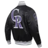 Colorado Rockies Retro Classic Full-Snap Satin Varsity Black Jacket 3
