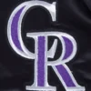 Colorado Rockies Retro Classic Full-Snap Satin Varsity Black Jacket 4
