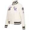 Colorado Rockies Retro Classic Women’s Full-Snap Satin Varsity Jacket 2