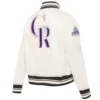 Colorado Rockies Retro Classic Women’s Full-Snap Satin Varsity Jacket 3