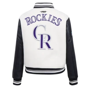 Colorado Rockies Retro Classic Women’s Wool & Leather Varsity Jacket 1