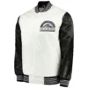 Colorado Rockies The Legend Full-Snap Satin Varsity Jacket White & Black