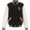 Colorado Rockies Two Tone Wool & Faux Leather Varsity Jacket