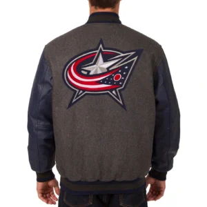 Columbus Blue Jackets Wool Varsity Jacket Charcoal 1