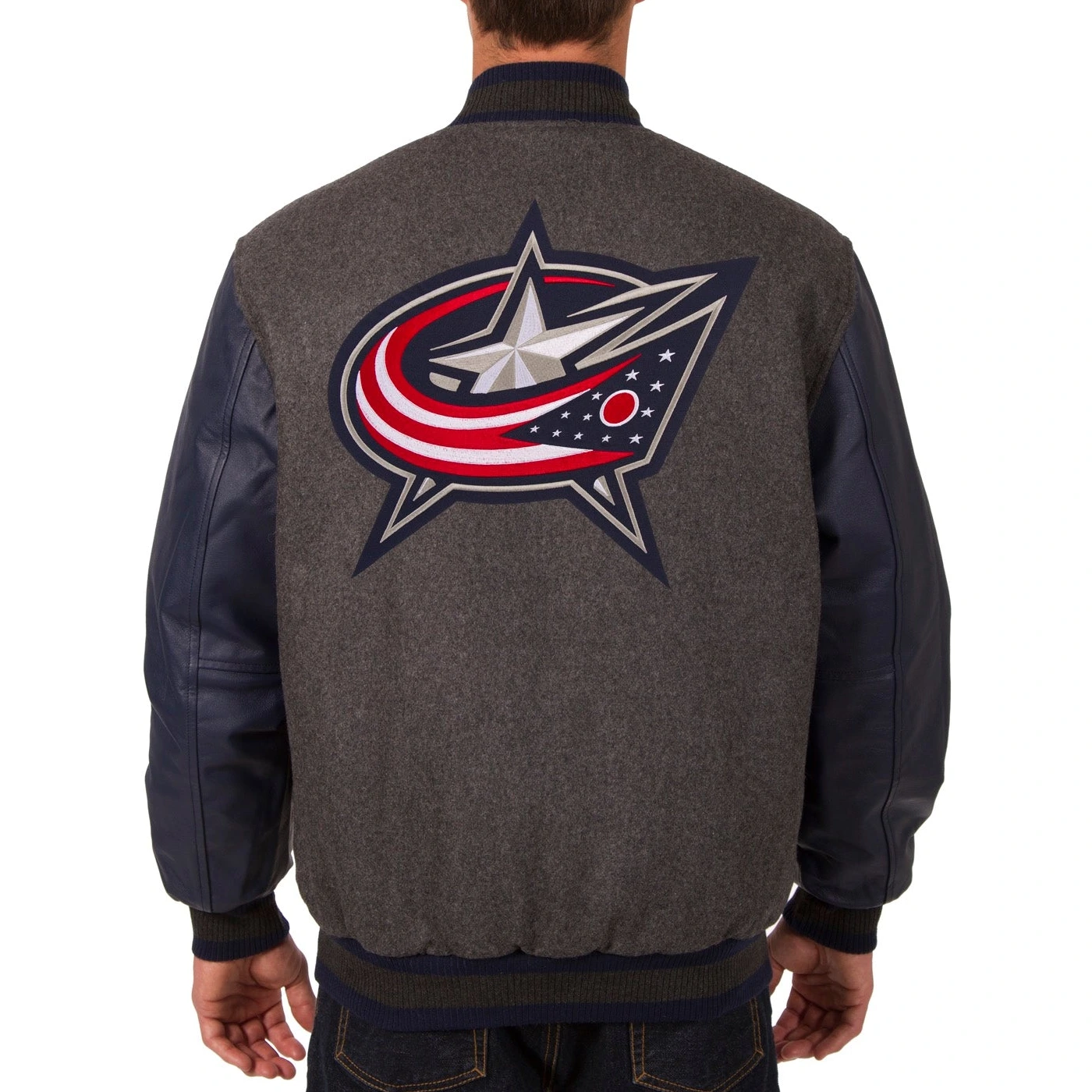 Columbus Blue Jackets Wool Varsity Jacket Charcoal 1