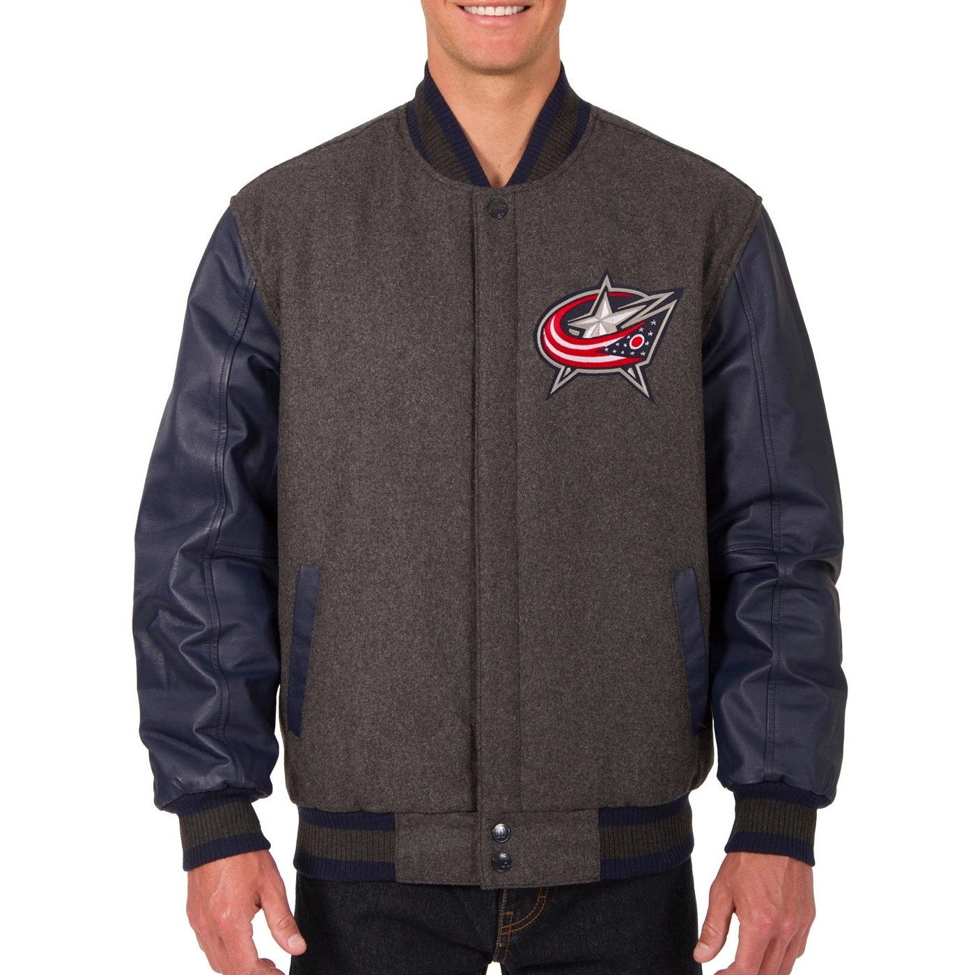 Columbus Blue Jackets Wool Varsity Jacket Charcoal