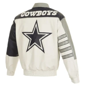 Dallas Cowboys Bomber Varsity Cream Jacket 1