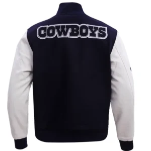 Dallas Cowboys Classic Navy Blue Wool Varsity Jacket 1