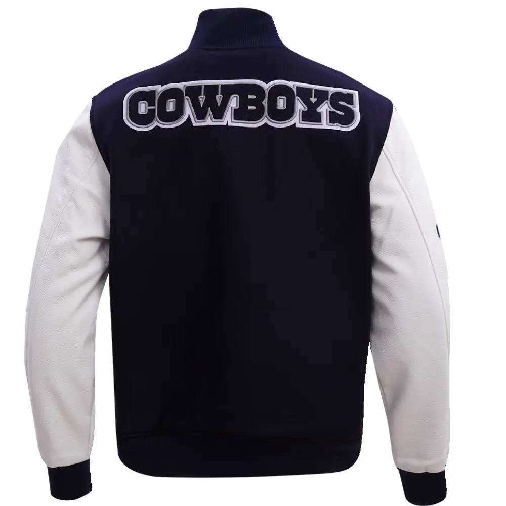 Dallas Cowboys Classic Navy Blue Wool Varsity Jacket 1