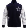 Dallas Cowboys Classic Navy Blue Wool Varsity Jacket