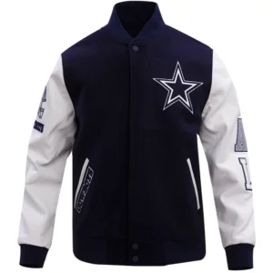 Dallas Cowboys Classic Navy Blue Wool Varsity Jacket