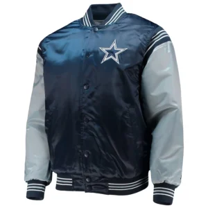 Dallas Cowboys Enforcer Satin Navy Blue Varsity Jacket