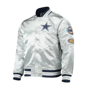 Dallas Cowboys Game Silver Varsity Jacket
