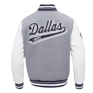 Dallas Cowboys Grey Script Tail Rib Wool Varsity 1