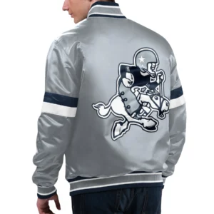 Dallas Cowboys Home Game Grey Varsity Jacket 1