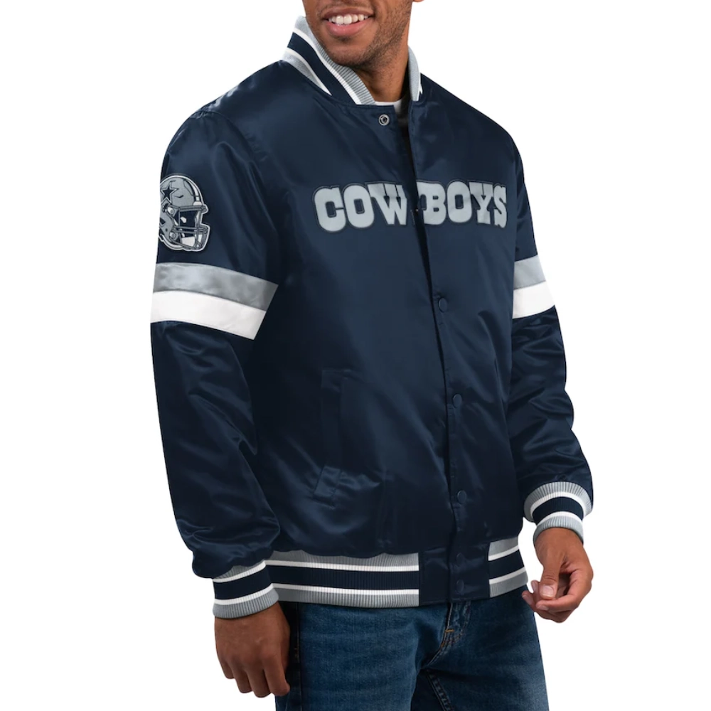 Dallas Cowboys Home Game Navy Blue Varsity Jacket