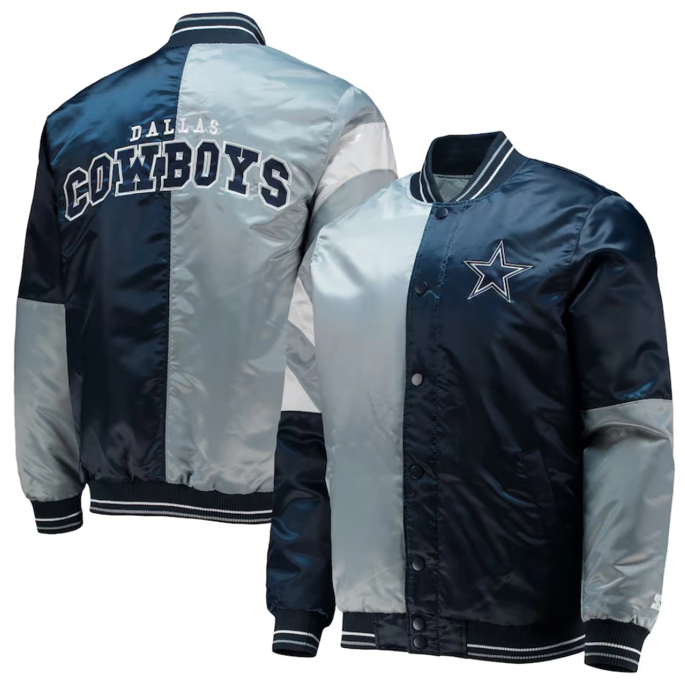 Dallas Cowboys Leader Navy Blue Varsity Jacket 3