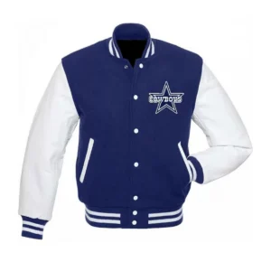 Dallas Cowboys Letterman Wool White Varsity Jacket